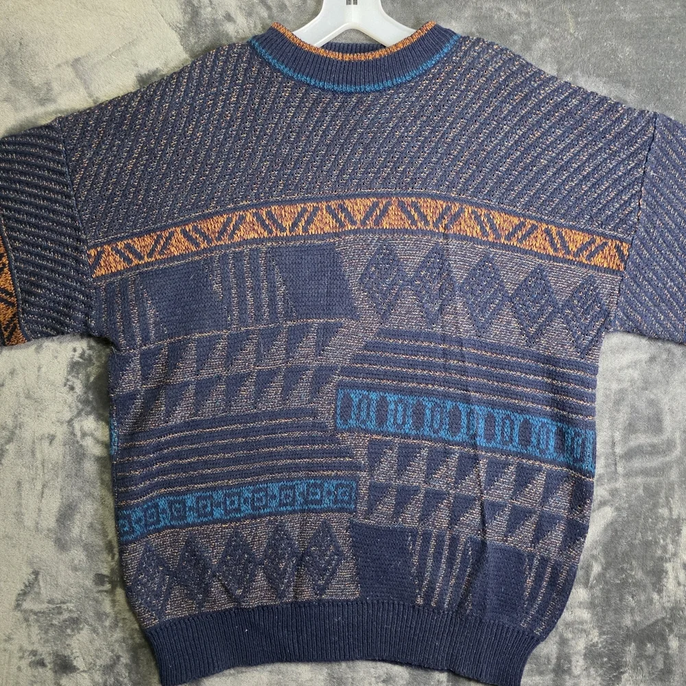 VTG 90s NUOVO New Forces Abstract Geometric Pullover Sweater Sz Lg